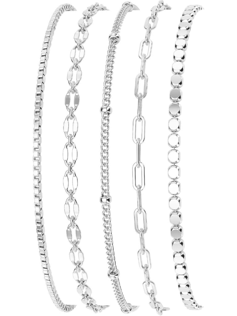 Sterling Silver Bracelets for Women Trendy, Minimalist Simple Dainty S925 Silver - Picture 9 of 9
